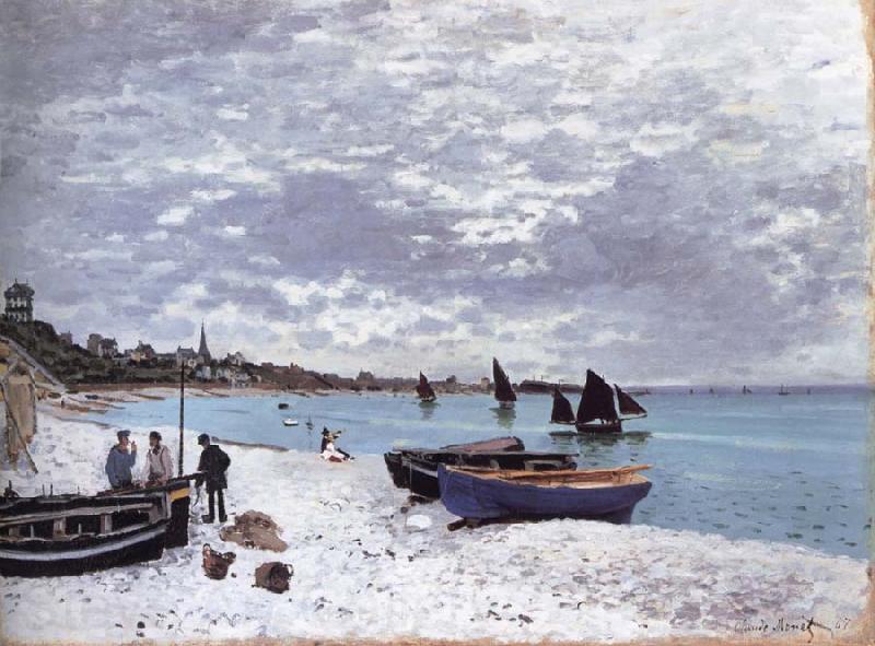 Claude Monet The Beach at Sainte-Adresse France oil painting art